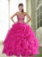 New Styles Sweetheart Hot Pink 2015 Quinceanera Dresses with Beading and Ruffles