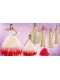 Strapless Beading Multi Color Quinceanera Dress and Beading Long Prom Dresses and Multi Color Halter Top Little Girl Dress