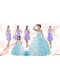 Strapless Ruffles Elegant Quinceanera Dress and Lavender Mini Length Prom Dress and Appliques and Ruffles Baby Bule Little Girl Pageant Dress