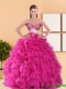 2015 Custom Made Sweetheart Quinceanera Dresses with Beading and Ruffles