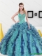 2015 Elegant Sweetheart Quinceanera Dresses with Appliques and Ruffles