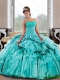 Elegant Sweetheart 2015 Quinceanera Gown with Appliques and Pick Ups