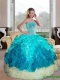 Elegant Sweetheart Multi Color 2015 Quinceanera Gown with Appliques and Ruffles