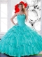 Feminine Sweetheart 201515th Birthday Dresses with Beading and Ruffled Layers