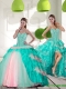 Wholesale Beading and Ruffled Layers Quinceanera Gowns in Multi Color for 2015