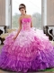 Wholesale Sweetheart 2015 Quinceanera Dress with Appliques and Ruffled Layers