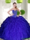 Gorgeous Peacock Blue Sweetheart Beading Ball Gown Quinceanera Dress with Ruffles