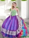 Sweetheart Beading and Ruffles 2015 New Style Quinceanera Dresses in Multi Color