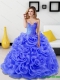 2015 Classical Beading and Rolling Flowers Sweet 15 Dresses in Royal Blue