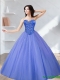 2015 Elegant Beading Sweetheart Tulle Quinceanera Dresses in Lavender