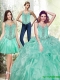 Brand New Beading and Ruffles Quinceanera Dresses in Apple Green