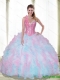 Classical Sweetheart Beading and Ruffles Multi Color Quinceanera Dresses