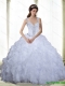 Custom Made Beading and Ruffles Sweetheart 2015 Quinceanera Dresses in White Custom Made Beading and Ruffles Sweetheart 2015 Quinceanera Dresses in White