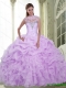 Custom Made Beading and Ruffles Sweetheart Quinceanera Dresses for 2015