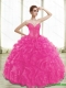 Newest Fuchsia Quinceanera Dresses with Appliques and Ruffles
