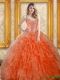 Popular Orange Red 15th Birthday Dresses with Beading