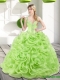 Remarkable Beading and Rolling Flowers Spring Green 2015 Sweet 15 Dresses