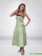 Apple Green Strapless Ankle Length Camo 2015 Prom Dresses