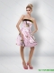 Comfortable Short Strapless Baby Pink Camo Prom Dresses
