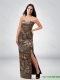 Discount Column Sweetheart Camo Prom Dress with High Slit