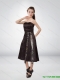 Simple Short Strapless Camo Prom Dresses with Tea Length