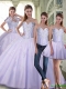 Romantic Ball Gown Sweetheart Lavender 2015 Quinceanera Dresses with Beading