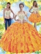 Sturning Beaded Sweetheart 15th Birthday Dresses with Ruffles
