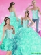2015 New Styles Quinceanera Dresses with Rolling Flowers