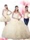 Beaded Champagne New Styles Quinceanera Dresses with Ruffles