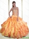 Modest Multi Color Custom Made Quinceanera Dresses with Beading and Ruffles