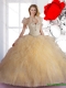 Luxurious 2016 Quinceanera Dresses with Beading and Ruffles in Champagne