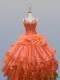 2015 Popular Straps Quinceanera Dresses with Beading and Ruffled Layers