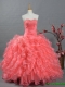 Puffy Sweetheart Beading Watermelon Custom Made Quinceanera Dresses for 2015