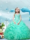 New Style Scoop Apple Green Little Girl Pageant Dresses with Beading