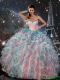 2016 Exquisite Multi Color Sweetheart Quinceanera Gowns with Beading and Ruffles