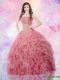 2016 Luxurious Sweetheart Beaded and Ruffles Quinceanera Gowns in Tulle