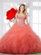 2016 New Style Appliques and Ruffles Quinceanera Dresses in Orange Red