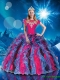 2016 Perfect Bateau Multi Color Quinceanera Dresses with Appliques and Ruffles