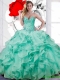 2016 Suitable Turquoise Blue Ball Gown Quinceanera Dresses with Appliques
