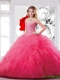 Luxurious Hot Pink Straps Sweet 15 Dresses with Beading and Ruffles for 2016