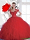 New Style Sweetheart Red Sweet 16 Dresses with Beading and Ruffles for 2016