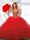 Wonderful Appliques and Ruffles Red Sweet 16 Dresses for 2016