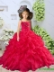 2016 Winter New Style Straps Beading and Ruching Little Girl Pageant Dress in Coral Red