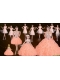 Sturning Straps and Beaded Quinceanera Dresses and Baby Pink Short Dama Dresses and Cute Orange Litter Girl Dresses and Feminine Mini Length Prom Dresses
