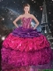 Cheap Beaded Multi Color Quinceanera Dresses with Pick Ups and Ruffles