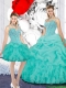 Elegant Straps Ball Gown Detachable Quinceanera Dresses in Turquoise for Winter