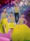 Sweetheart Beaded and Ruffles Detachable Dresses For Sweet 16 in Yellow for Fall