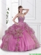 2015 Best Selling Straps Beaded Quinceanera Gowns in Multi Color