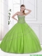 2015 Fashionable Spring Green Sweet 16 Dresses with Beading