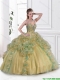 Fashionable Beaded Multi Color Sweet 16 Gowns with Straps